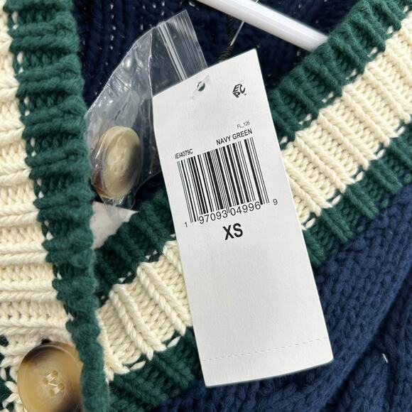 NEW En Saison Spencer Cardigan Size XS Chunky Collegiate Rugby Academia Sweater - Picture 9 of 13